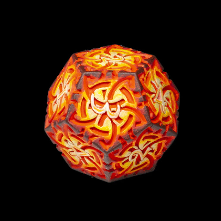 Hand-painted Dice - Burning!
