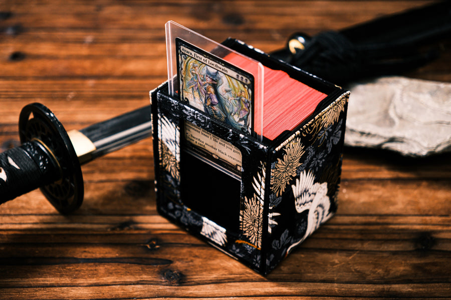 KakapopoTCG The Shogun Deckimono: a Kimono Deck Box for MTG Magic FaB EDH Commander YGO DND Spell Cards FaB PTCG TCG (Midnight Crane) KakapopoTCG The Shogun Deckimono: a Kimono Deck Box for MTG Magic FaB EDH Commander YGO DND Spell Cards FaB PTCG TCG (Midnight Crane)