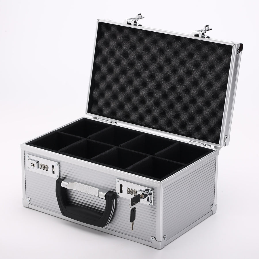 Graded Card Slab Briefcase with Velcro walls - Silver KakapopoTCG Graded Card Slab Briefcase with Velcro walls - Silver KakapopoTCG