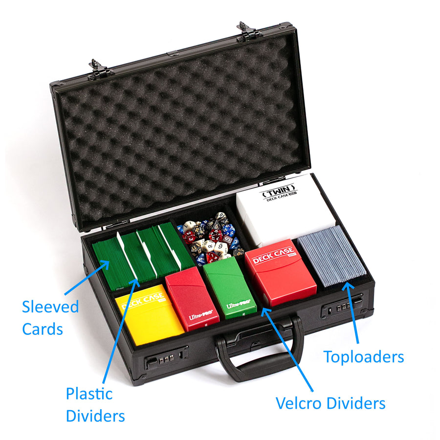KakapopoTCG TC-A6 Black Lockable Storage Case with Movable Dividers for TCG, Deck Box, Card Games, MTG, Magic, FaB, PTCG, edh KakapopoTCG TC-A6 Black Lockable Storage Case with Movable Dividers for TCG, Deck Box, Card Games, MTG, Magic, FaB, PTCG, edh