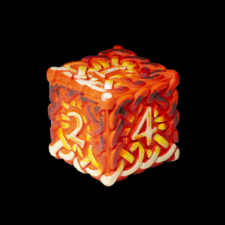 Hand-painted Dice - Burning!