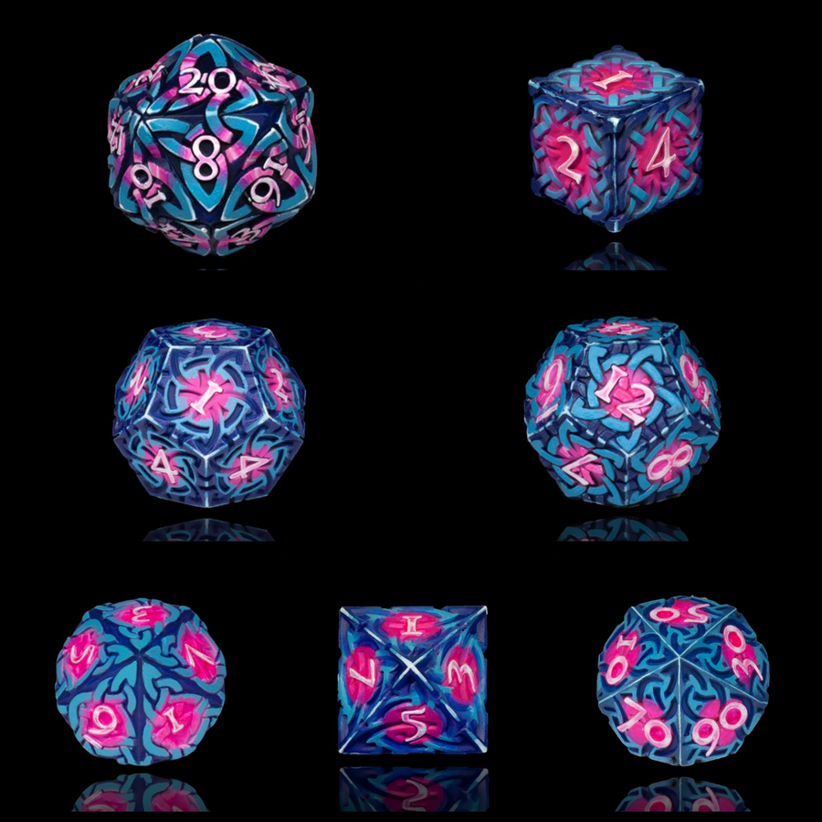 Hand-painted Dice - Cyberpunk