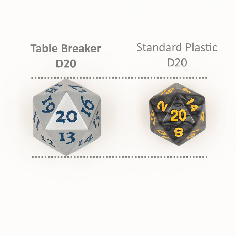 D20 Spindown - Table Breakers Silver Life Counter Dice