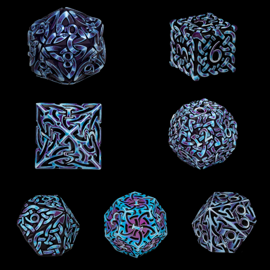 Hand-painted Dice - Moonlight