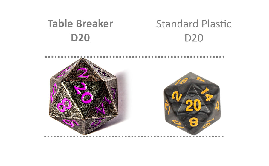 Table Breakers Tarnished Gunmetal D20 Standard/RPG Dice
