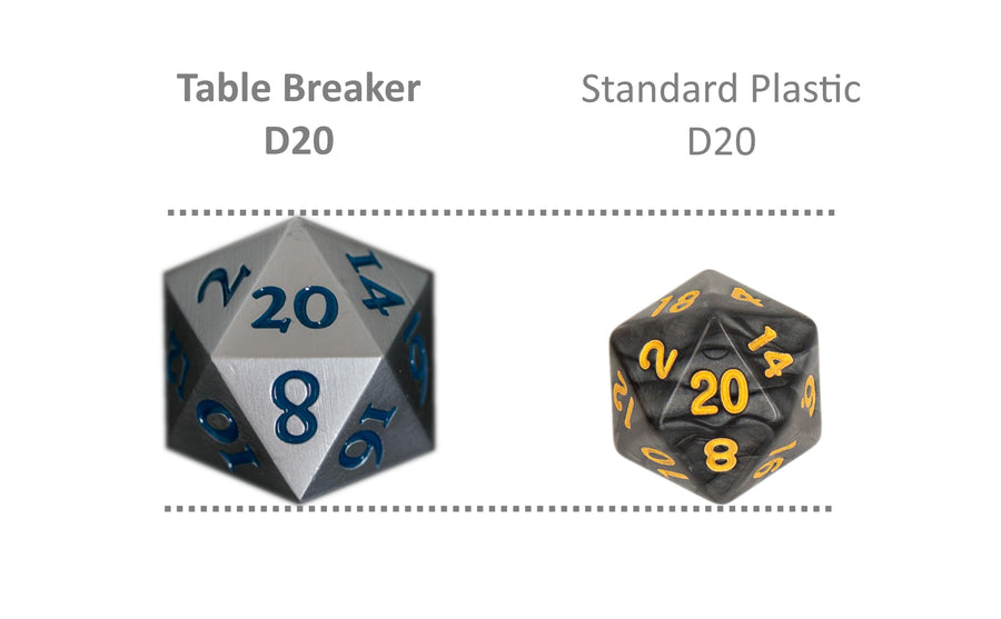 Table Breakers Silver D20 Standard/RPG Dice